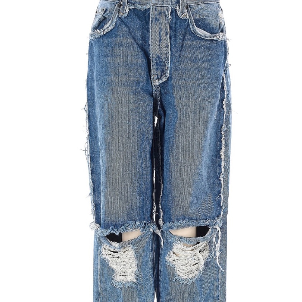 Carmar Blue Boyfriend Jeans with Distressed Rips
